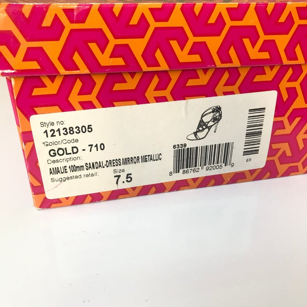 Tory Burch Amalie Gold High Heel Sandals Size 7.5 - Picture 7 of 7